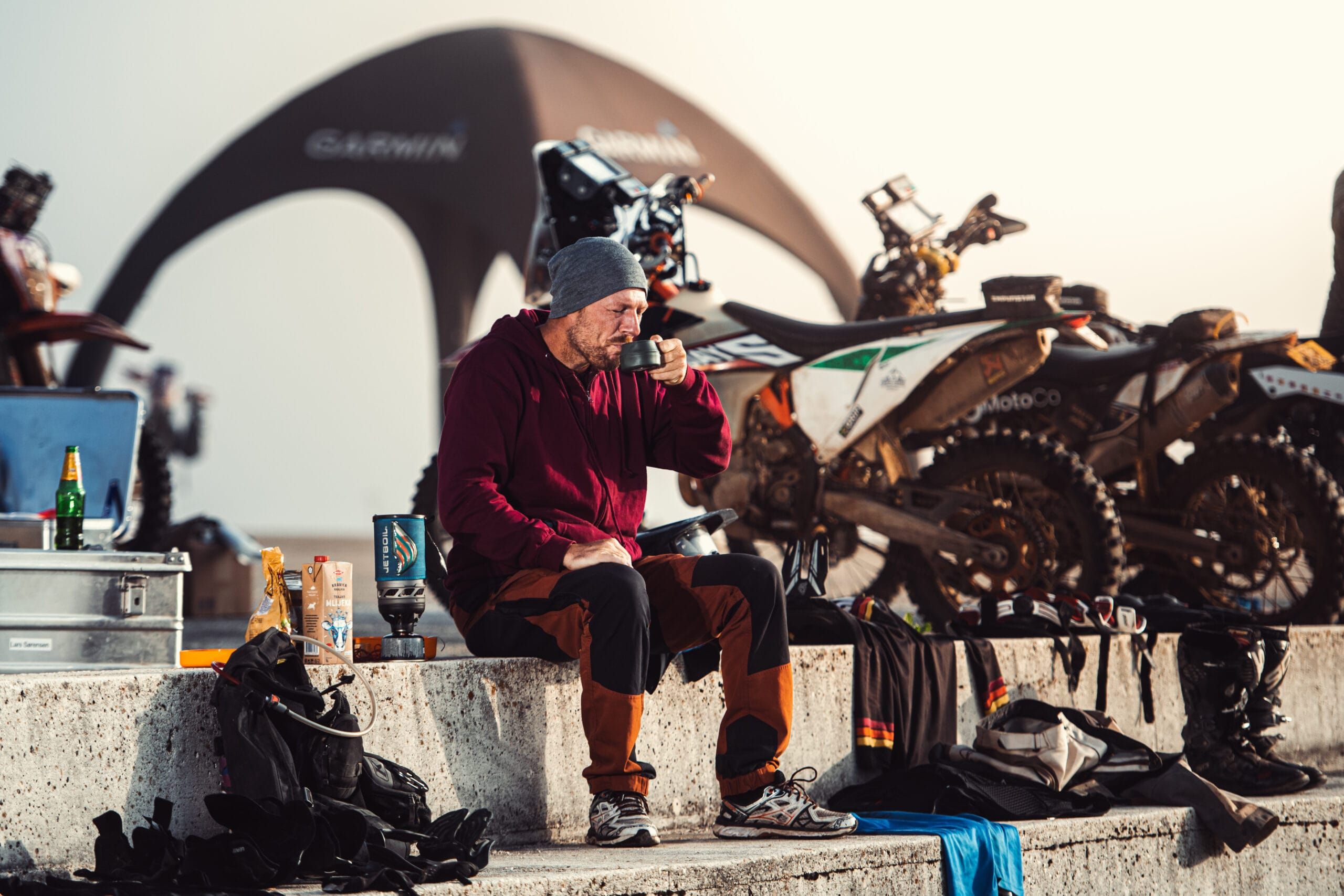 Riders celebrating at the the finish of 2023 Dinaric Rally